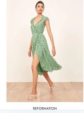reformation carina dress green Reformation | Dresses | Reformation Green Carina Wrap Dress